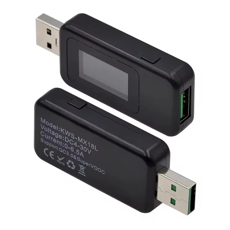 USB-тестер KWS-MX18L 4–30 В 6.5 А 200 Вт QC 3.0