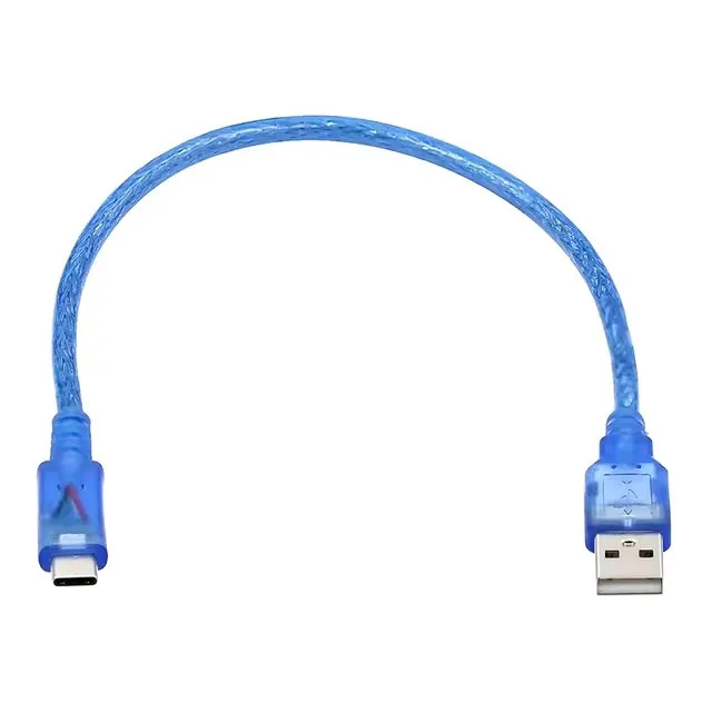 Кабель USB-A → USB Type-C для Arduino и ESP32 30 см синий