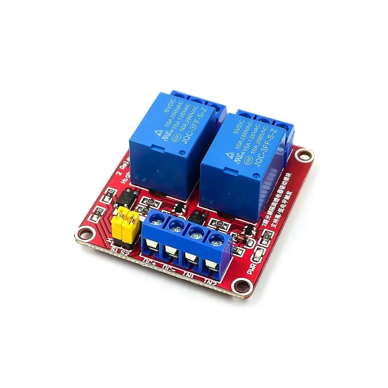 2-канальний релейний модуль 5 В 10 А з опторозв’язкою для Arduino
